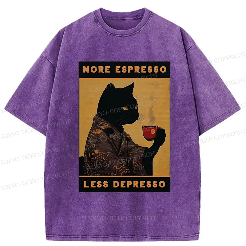 More Espresso Less Depresso Retro Tee for Daily Wear