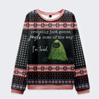Kyoto-Lion Tired Kitsmas Tree Christmas Ugly Sweatshirt