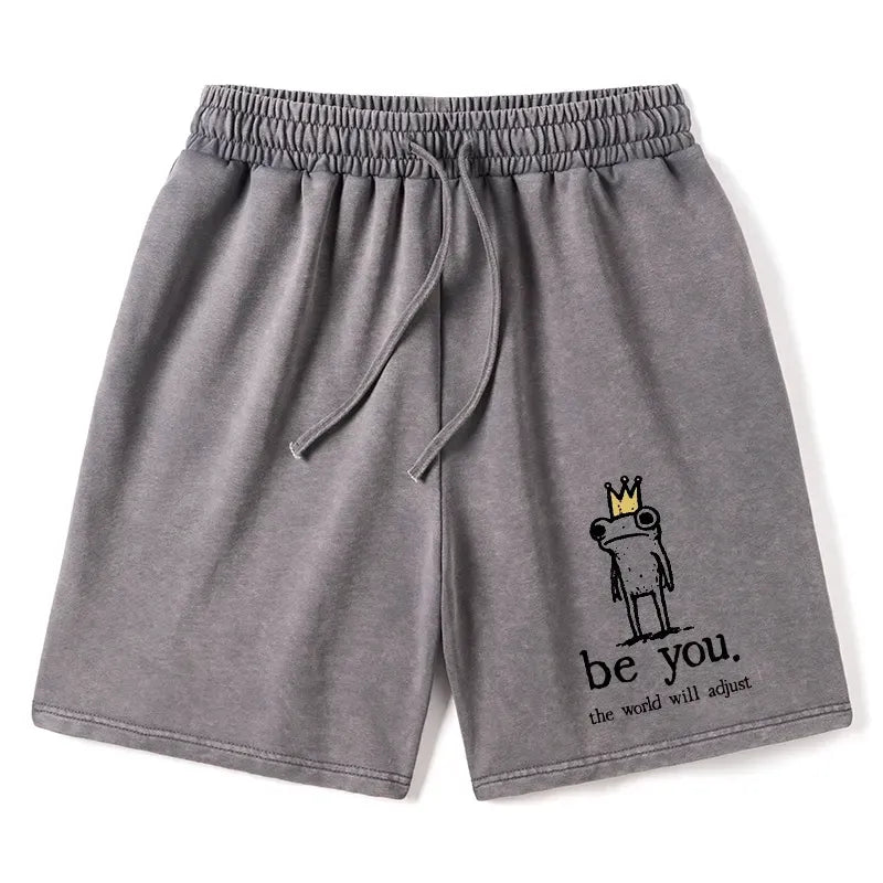 Japanese Frog Washed Shorts for Summer