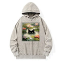 Japanese Black Cat Hoodie for Daily Wear