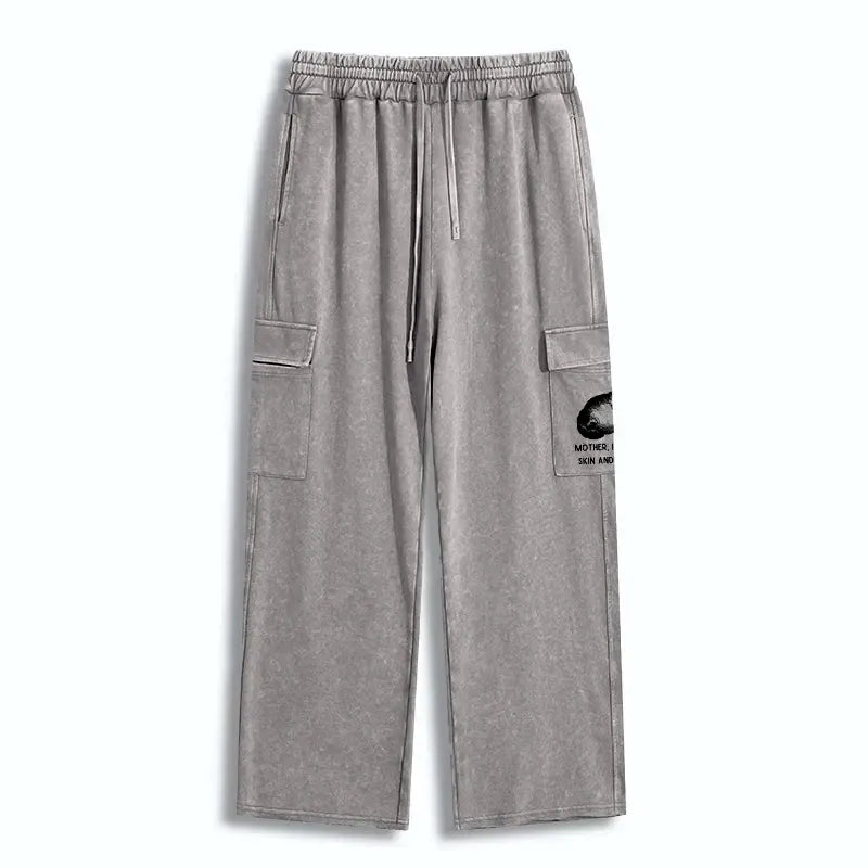 Washed Sweatpants for Daily Wear