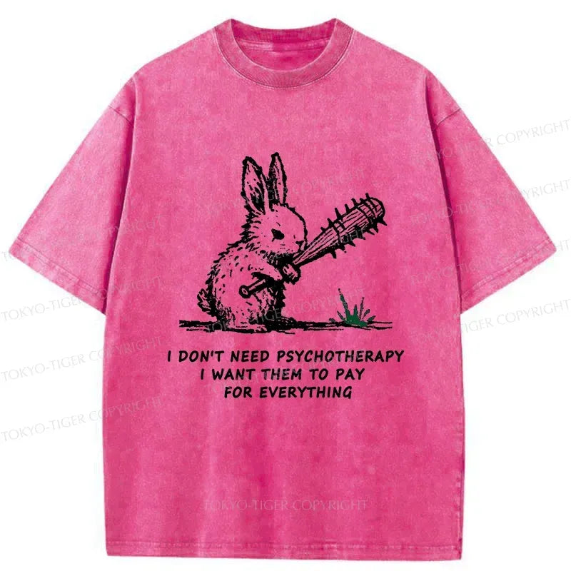violent rabbit washed t-shirt for gift