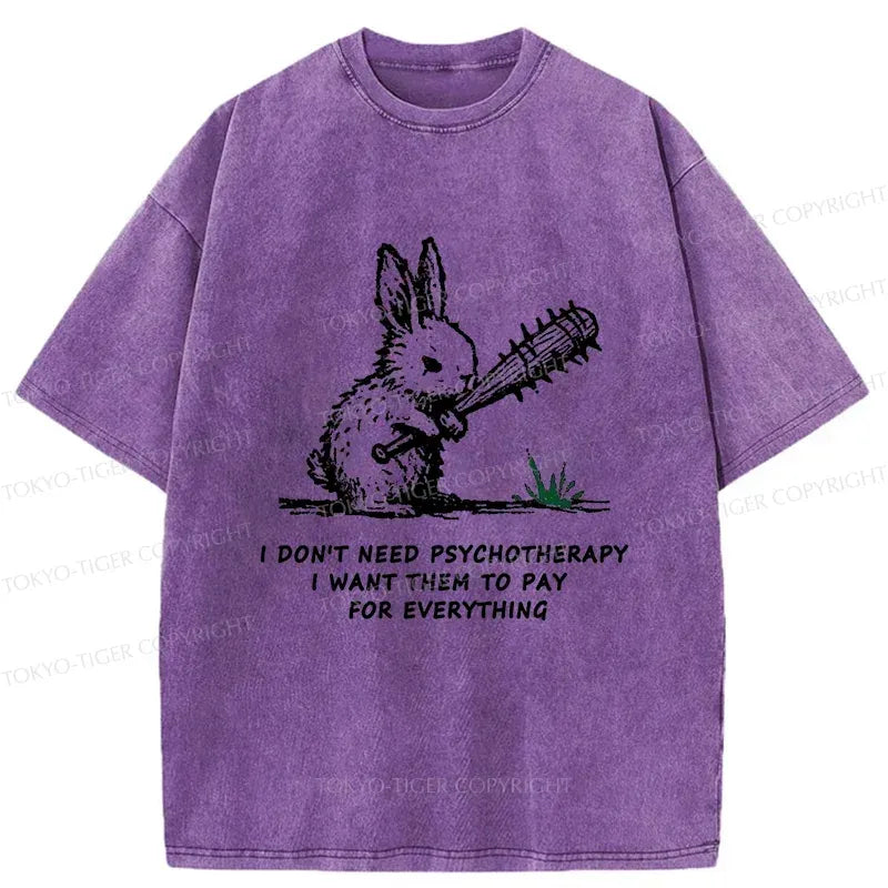 violent rabbit washed t-shirt for gift