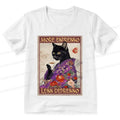 Kyoto-Lion Japanese Cat Drinking Coffee V-Neck Classic T-Shirt