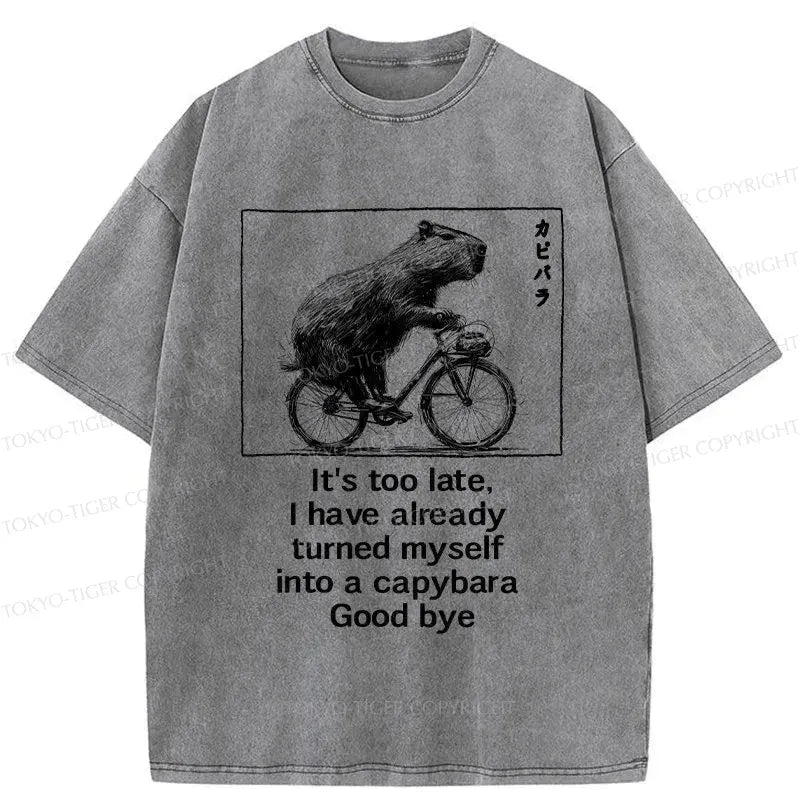 cute capybara riding bike shirt summer