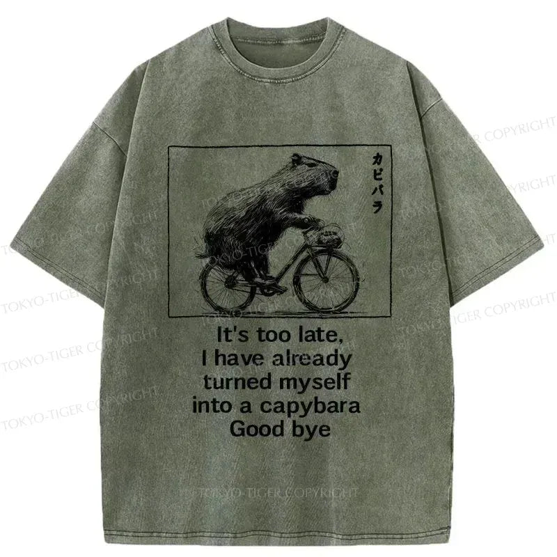 cute capybara riding bike shirt summer