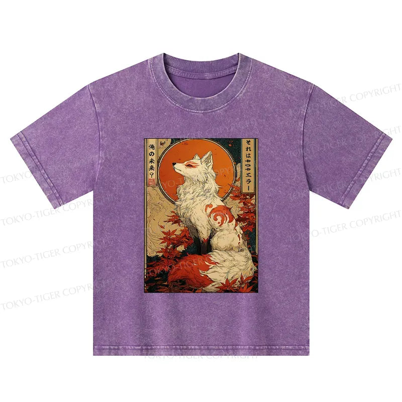 Japanese Washed Fox Tee for Kids