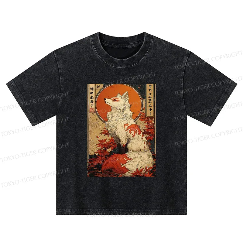 Kyoto-Lion The Fox of Fates: A Tale of Nine Tails Kids Washed T-Shirt