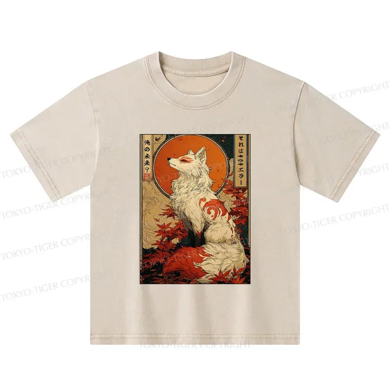 Japanese Washed Fox Tee for Kids