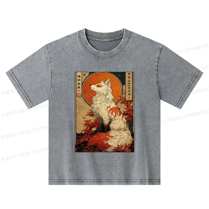 Japanese Washed Fox Tee for Kids