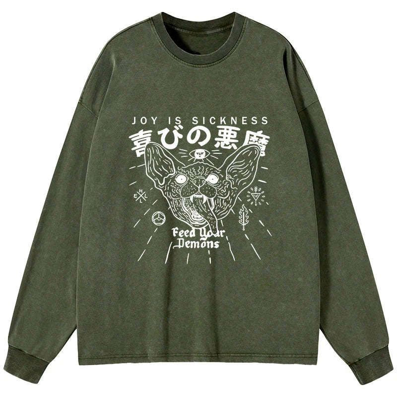 japanese washed long sleeve t-shirt