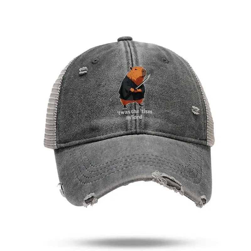 Kyoto-Lion Focused Samurai Capybara Trucker Cap