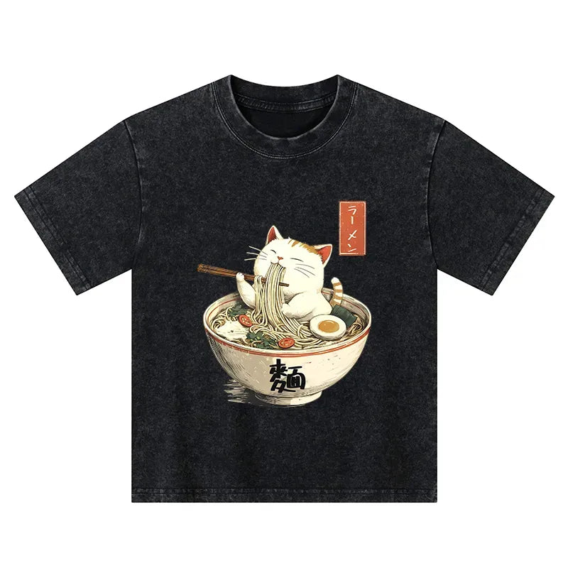 Japanese Cat T-Shirt for Kids