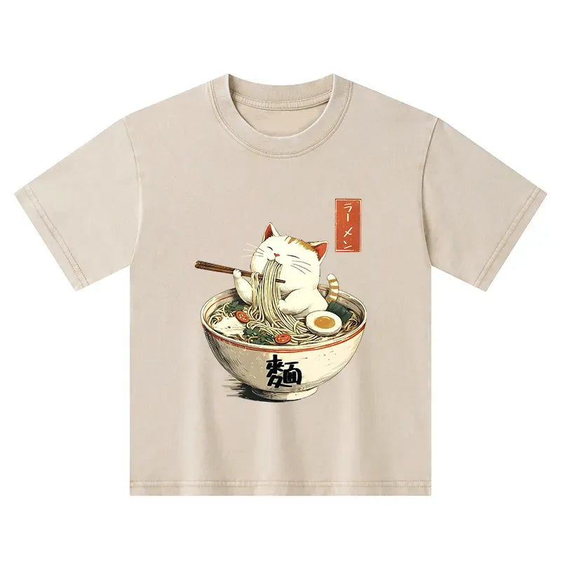 Japanese Cat T-Shirt for Kids