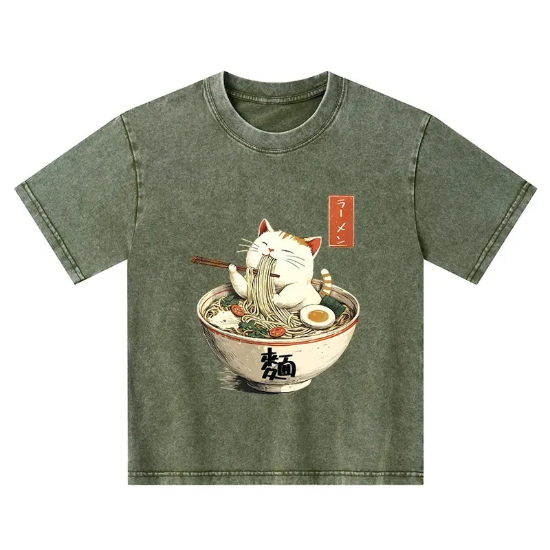 Funny Ramen Cat T-Shirt Gift