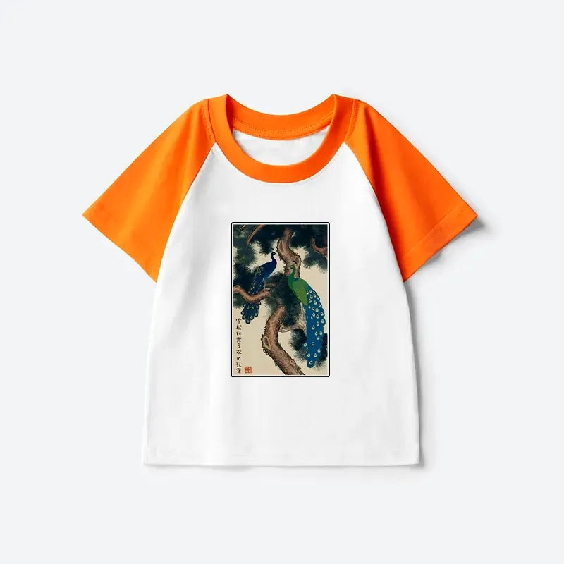 Comfortable Japanese Kids Raglan T-shirt