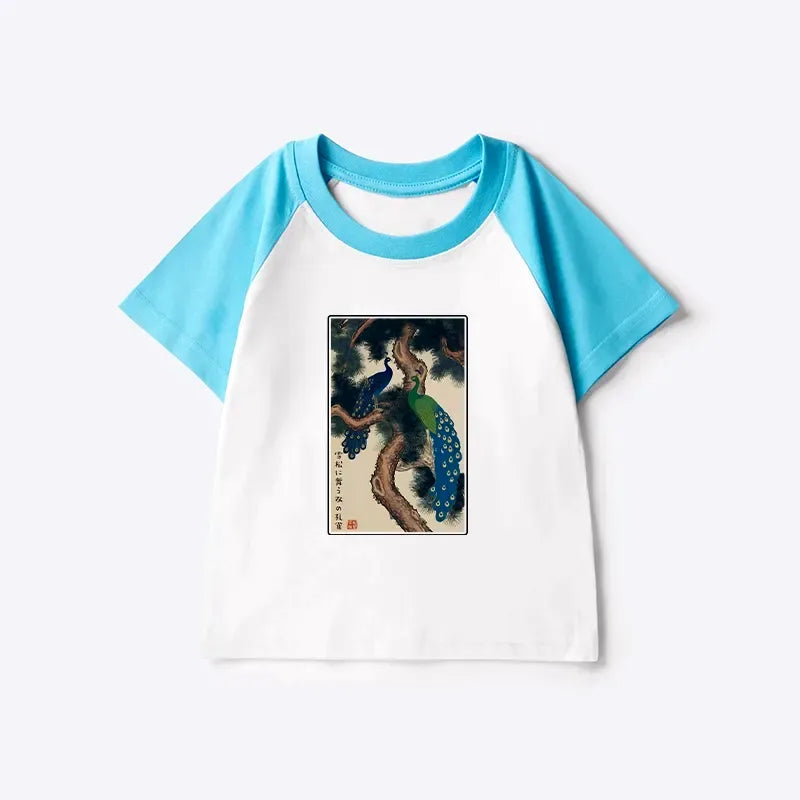 Comfortable Japanese Kids Raglan T-shirt