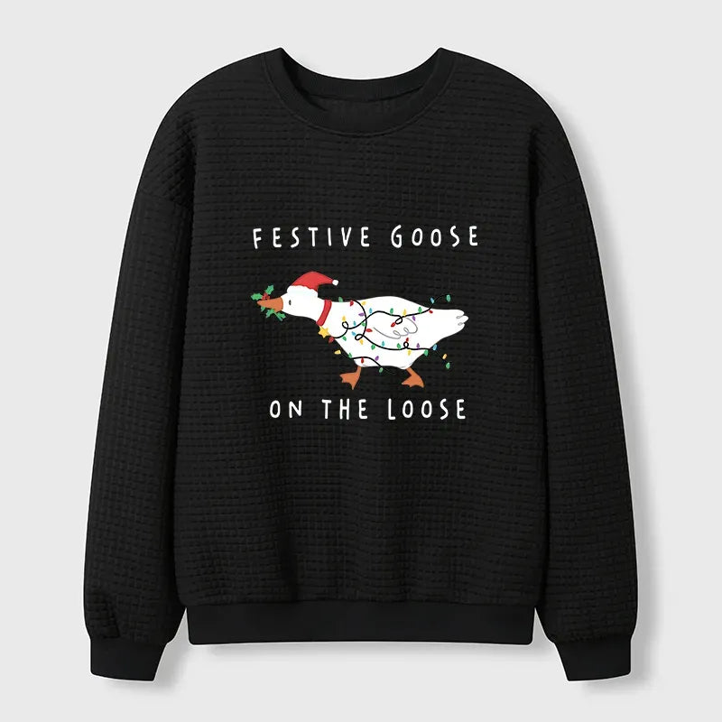 Kyoto Lion Christmas Waffle Sweatshirt Gift Idea