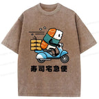 Washed Japanese T-Shirt for Streetwear