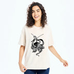 Kyoto-Lion Samurai Octopus Warrior Washed T-Shirt
