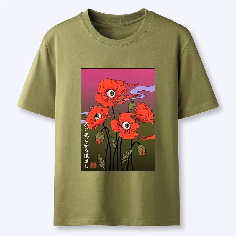 Kyoto-Lion Odd Mystic Floral Eye Ukiyo Print Classic T-Shirt