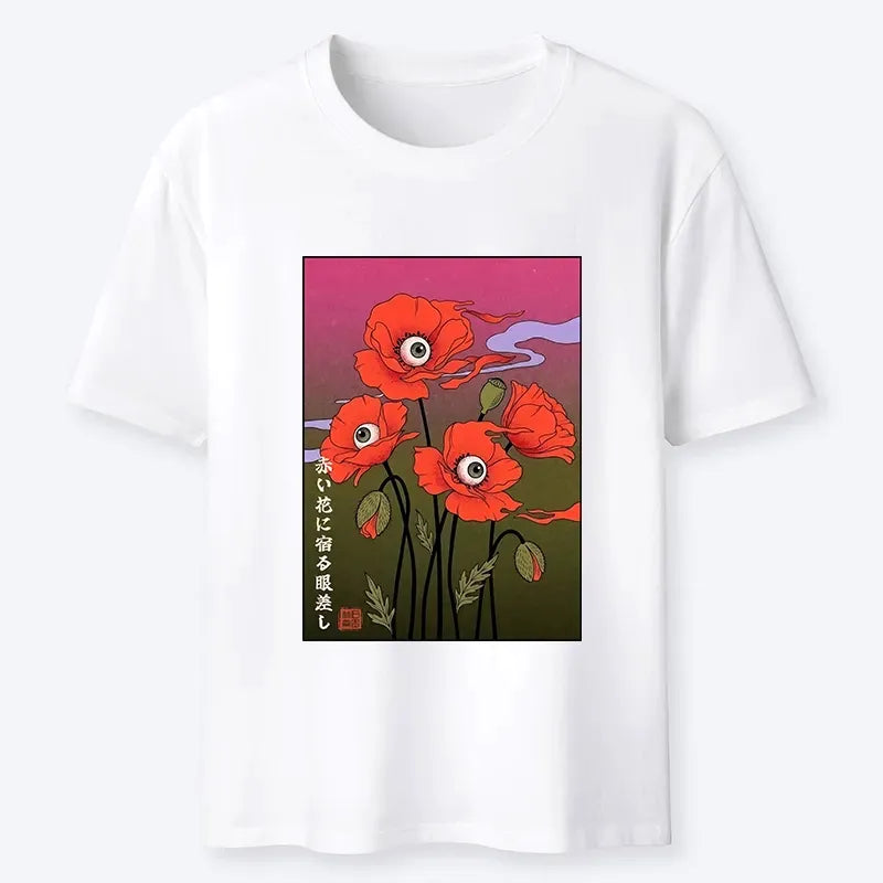 Kyoto-Lion Odd Mystic Floral Eye Ukiyo Print Classic T-Shirt