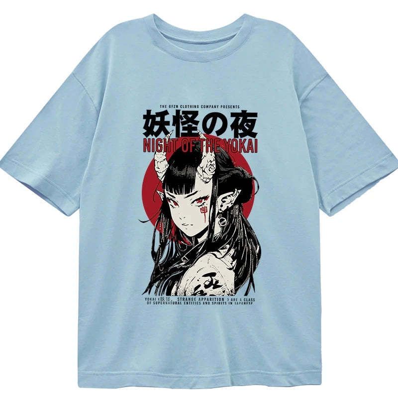 traditional japanese yokai t-shirt daily wear