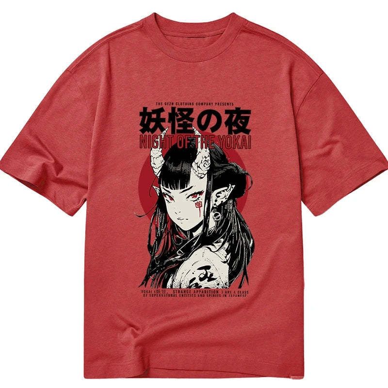 traditional japanese yokai t-shirt daily wear