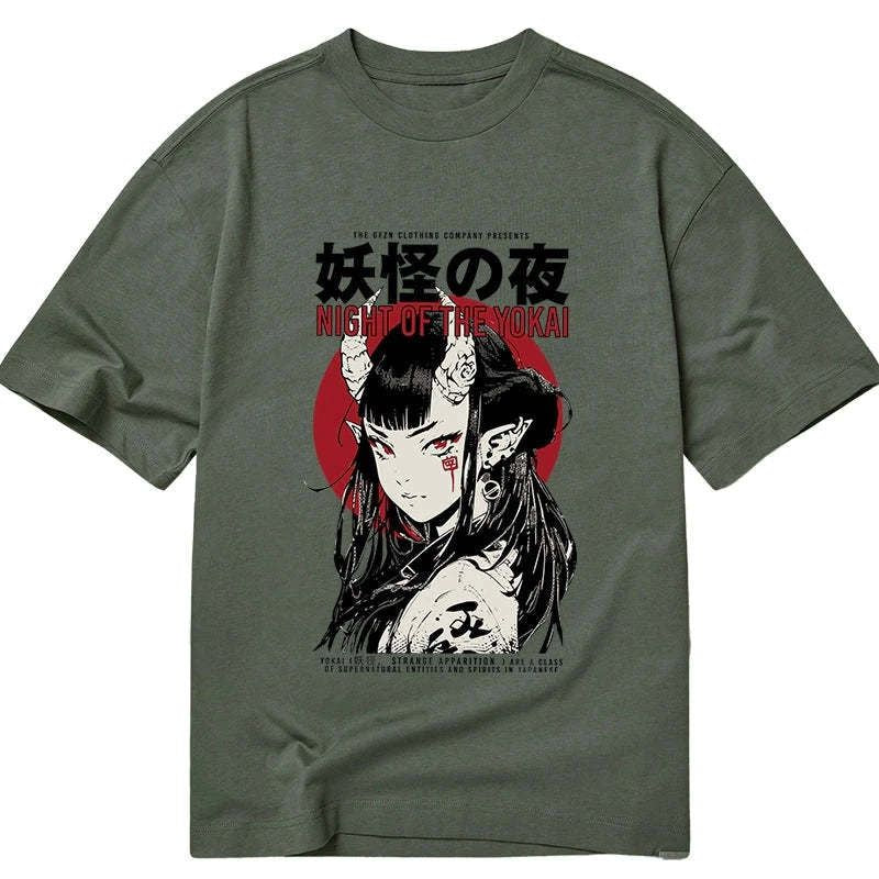 traditional japanese yokai t-shirt daily wear