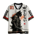 Retro Samurai Cat Mesh Jersey for Summer