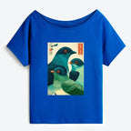 Japanese vintage off shoulder tee for women