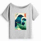 Japanese vintage off shoulder tee for women