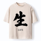 Kyoto-Lion Life Kanji Washed T-Shirt
