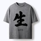 Kyoto-Lion Life Kanji Washed T-Shirt