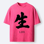 Kyoto-Lion Life Kanji Washed T-Shirt