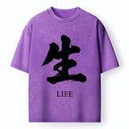 Kyoto-Lion Life Kanji Washed T-Shirt