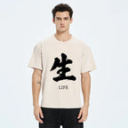 Kyoto-Lion Life Kanji Washed T-Shirt