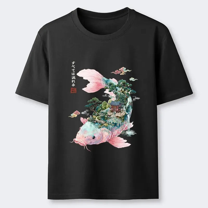 Flowing Koi Unisex Tee for Vacation