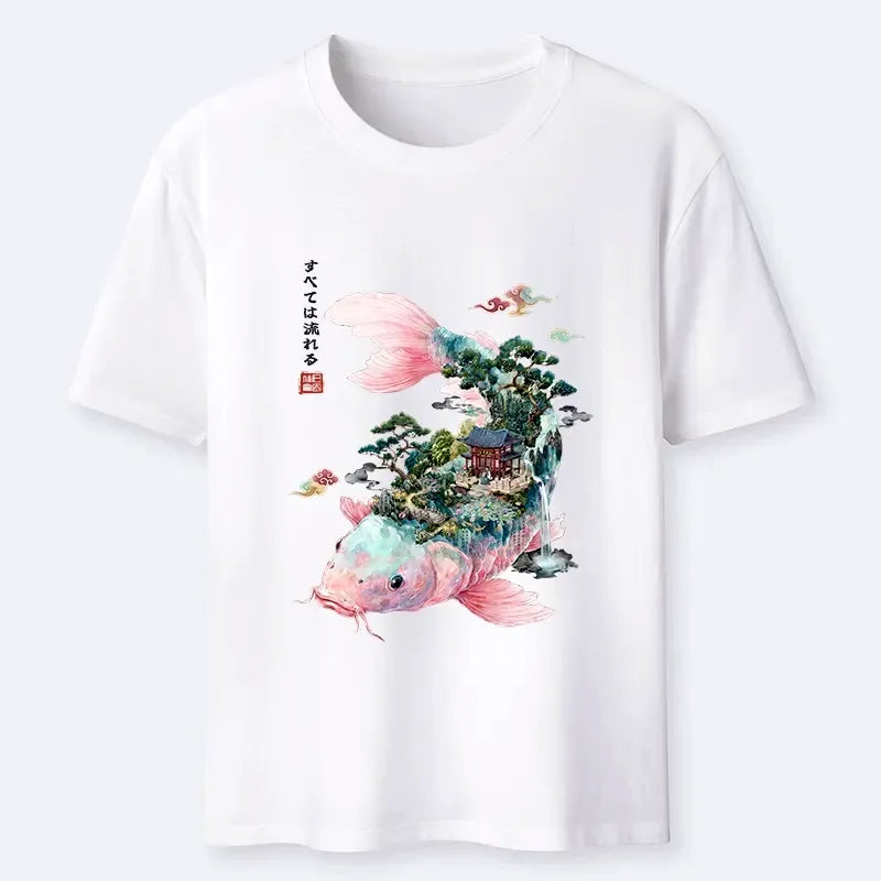 Flowing Koi Unisex Tee for Vacation