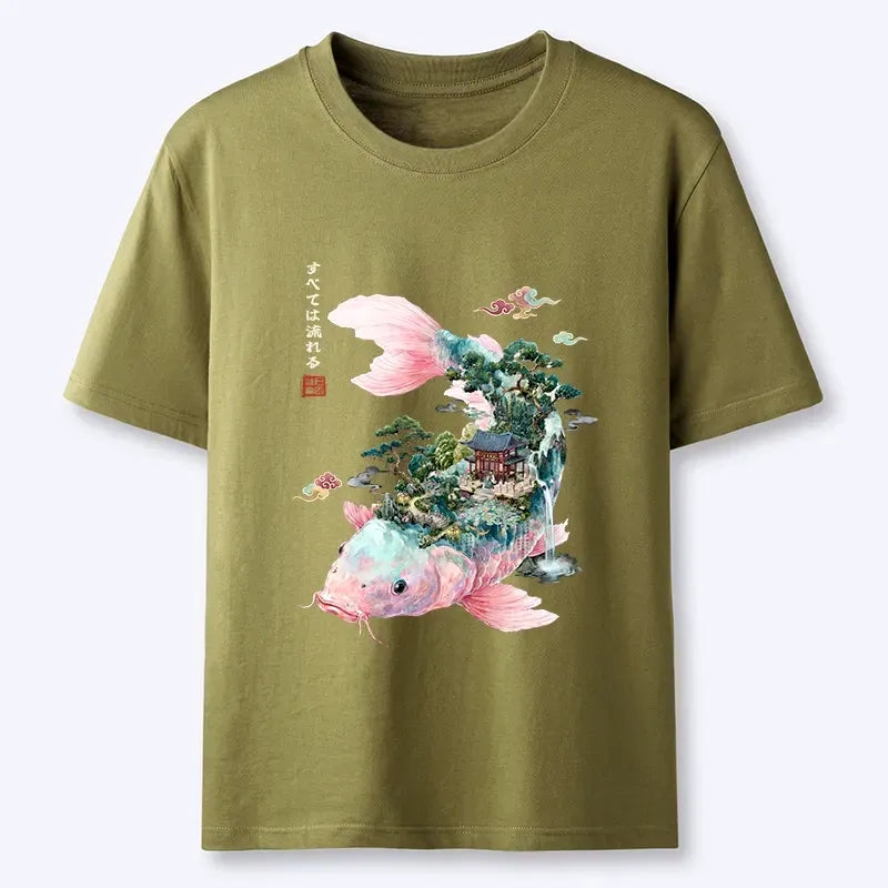Flowing Koi Unisex Tee for Vacation