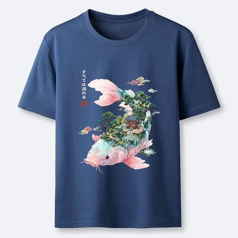 Flowing Koi Unisex Tee for Vacation