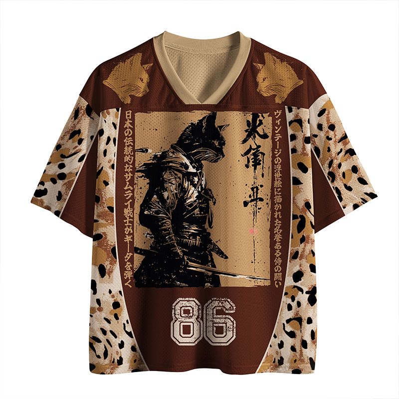 Best Seller Samurai Cat Retro Mesh Jersey