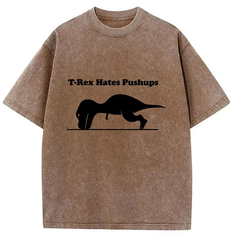 Kyoto-Lion Dinosaurs Couldn't Do Push-ups Washed T-Shirt