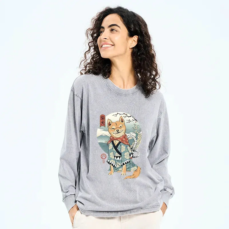 Kyoto Lion Washed Japanese Shiba Dog Tee