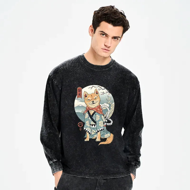 Kyoto Lion Washed Japanese Shiba Dog Tee