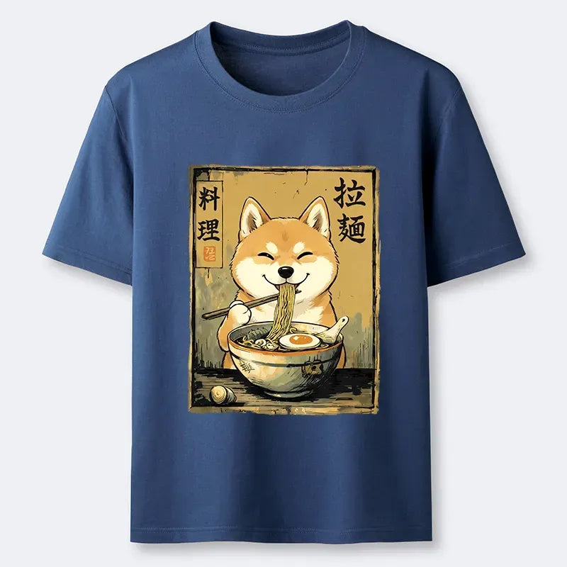 Kyoto-Lion Happy Shiba Eating Ramen Classic T-Shirt