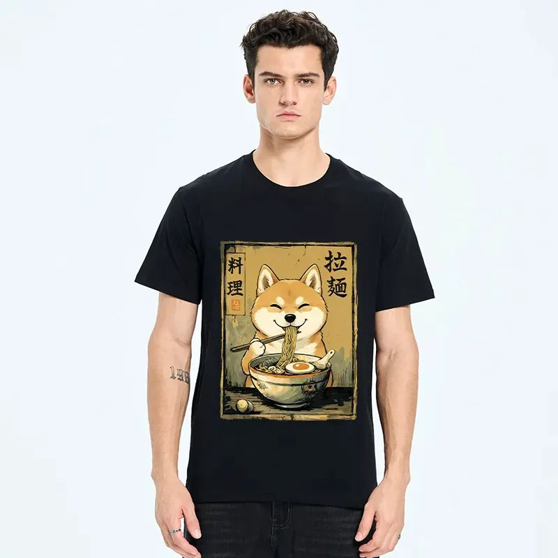 Funny Shiba Eating Ramen T-Shirt