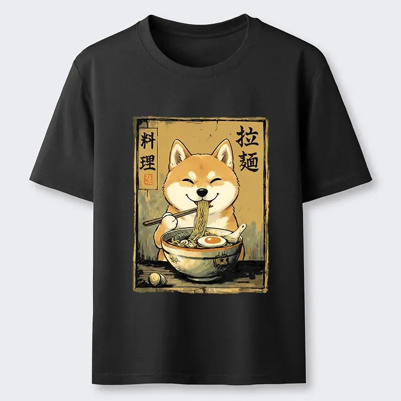Funny Shiba Eating Ramen T-Shirt