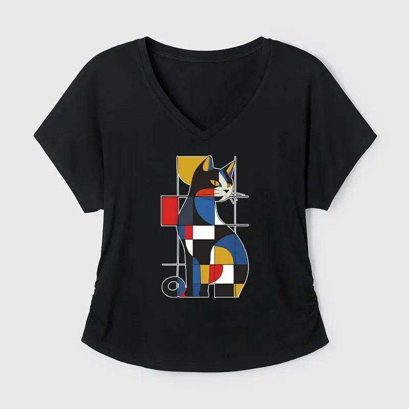 Mondrian Cat Modal Tee on Sale