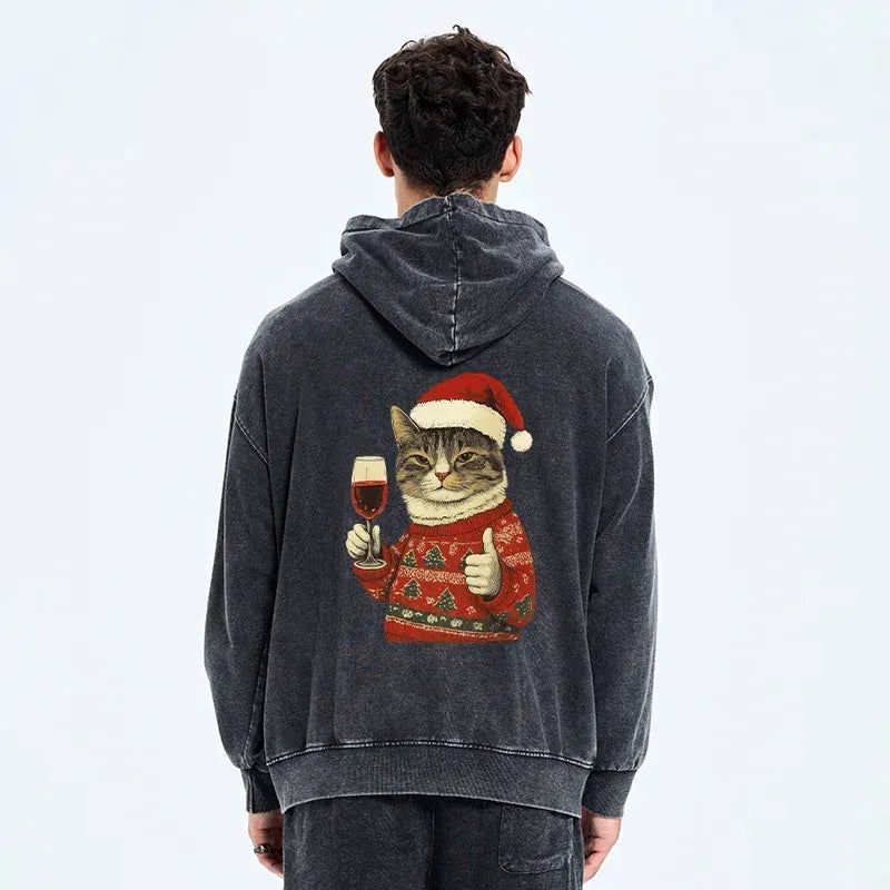 Vintage Kyoto Cat Hoodie Daily Wear